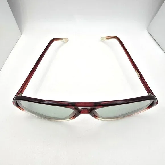 VTG Aviator Sunglasses Gradient Red Frame Oversized Brown Lens Luxury Style - Picture 3 of 15